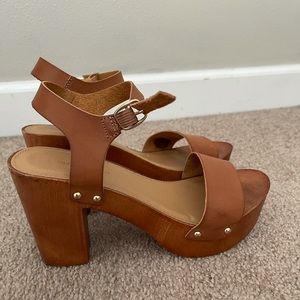 Brown clog heels size 8